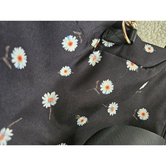 Alice+Olivia Black Duffle Bag Daisy Print - Picture 2 of 12